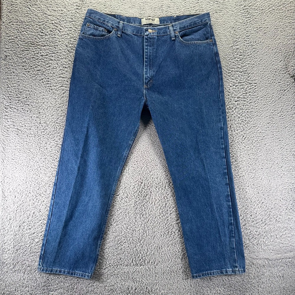 Wrangler Authentics Jeans Mens 40x29 Blue Cotton Denim Straight Workwear Utility